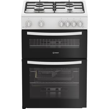 Indesit IDG6GW 60cm Double Oven Gas Cooker White