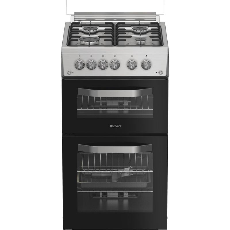 Hotpoint HDG5GCX 50cm Double Oven Gas Cooker - Stainless Steel