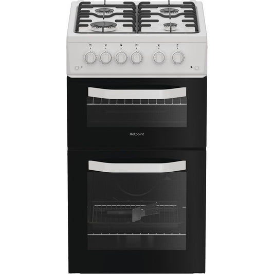 Hotpoint HTG5GCW 50cm Gas Twin Cavity Cooker White