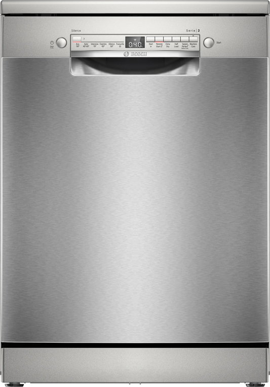 Bosch Series 2 SMS2HVI06G 60cm 14 Place Freestanding Dishwasher Silver Inox