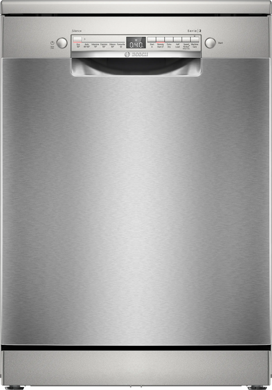 Bosch Series 2 SMS2HVI06G 60cm 14 Place Freestanding Dishwasher Silver Inox