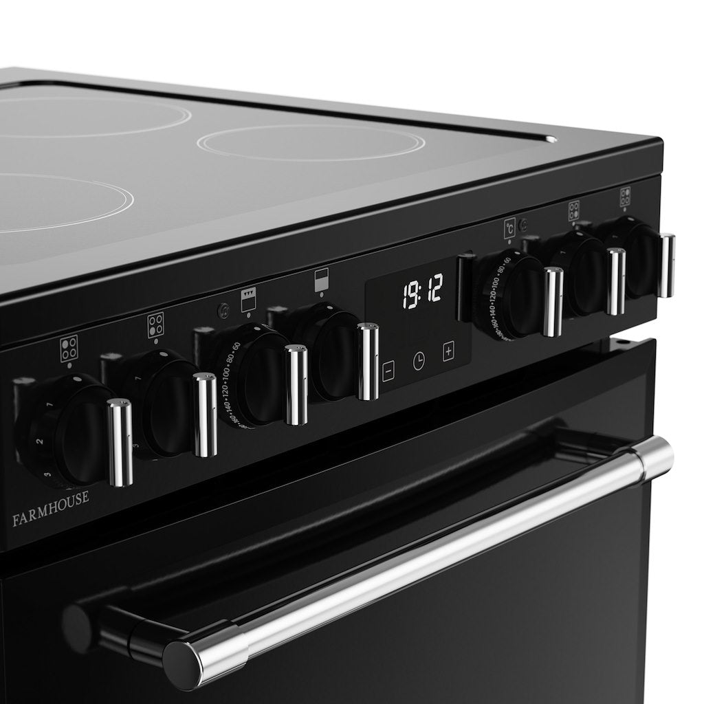 Belling MRA FARMHOUSE 60E 60cm Electric Ceramic Cooker - Black
