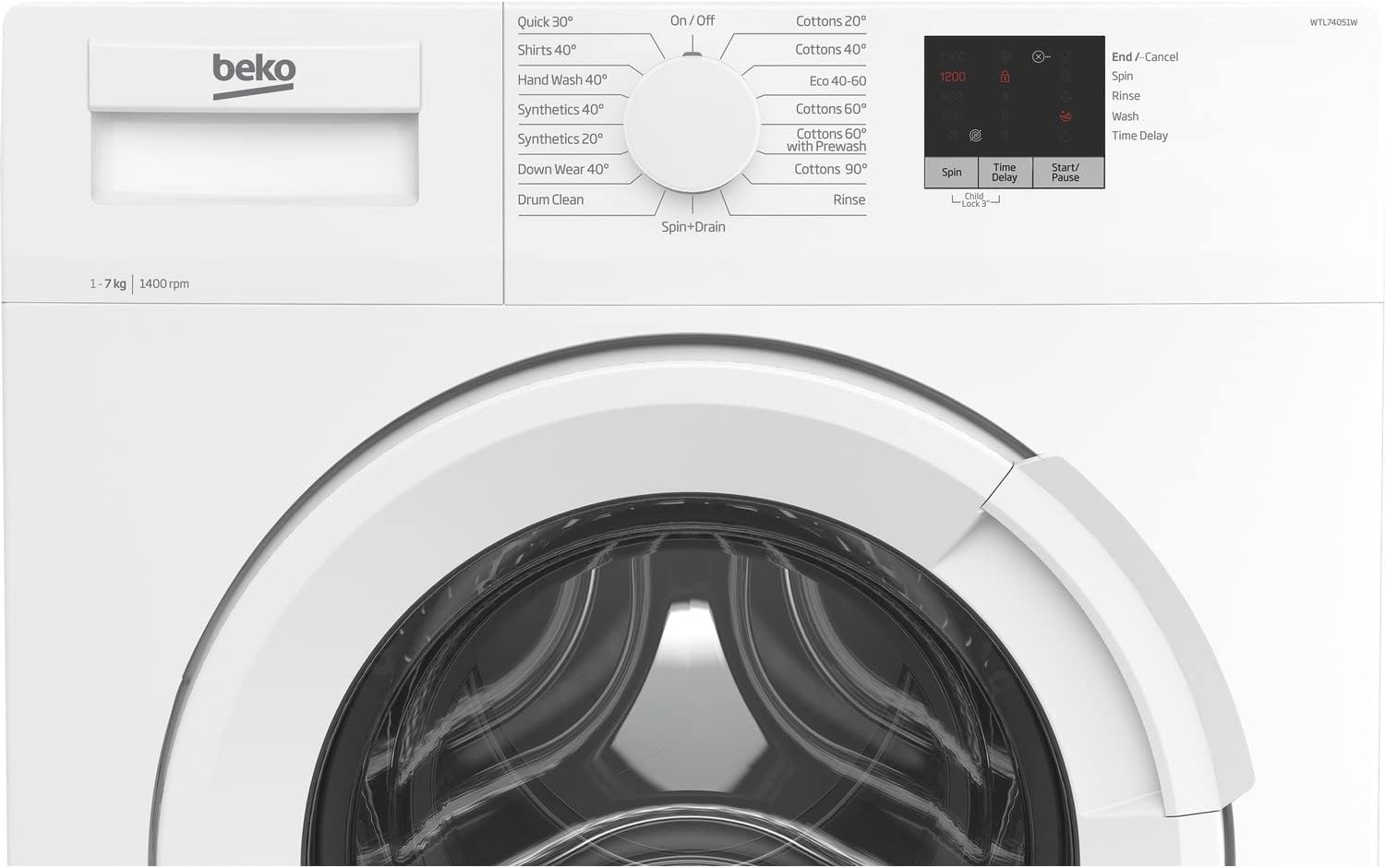 Beko WYL74051W Freestanding Washing Machine