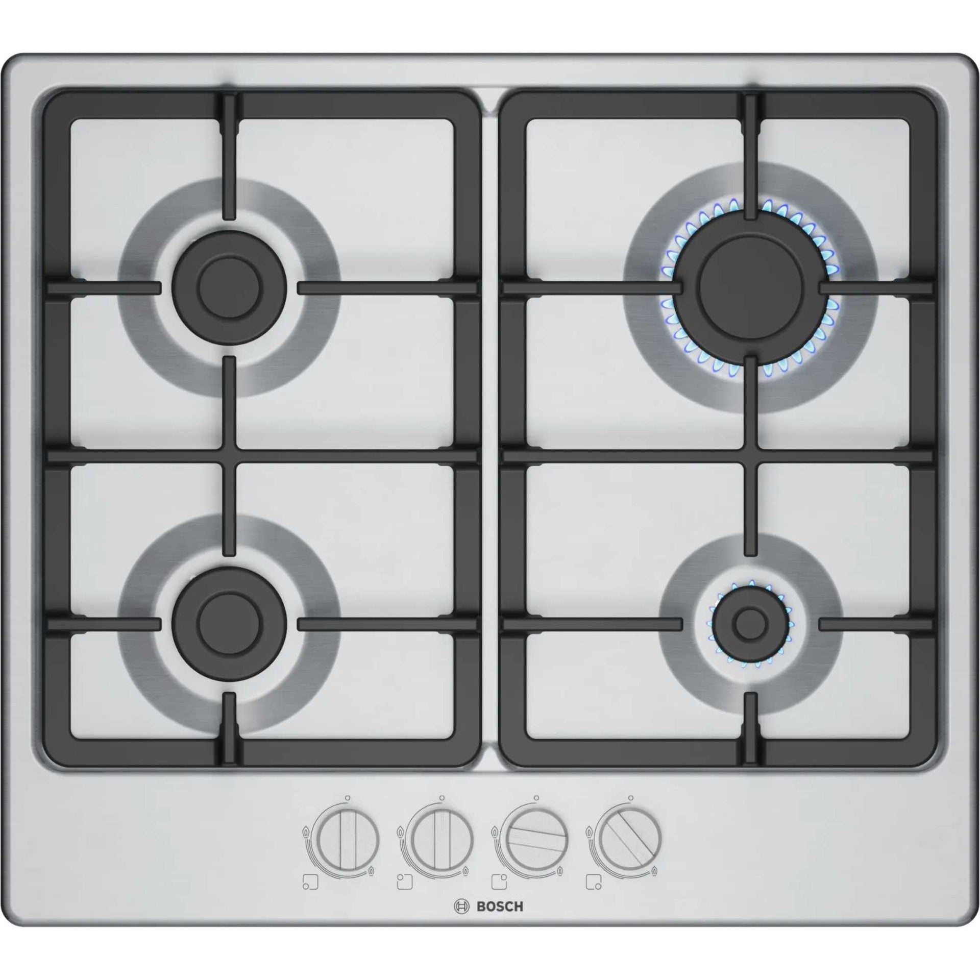 Bosch Series 4 PGP6B5K90 60cm 4-Burner Gas Hob - Stainless Steel