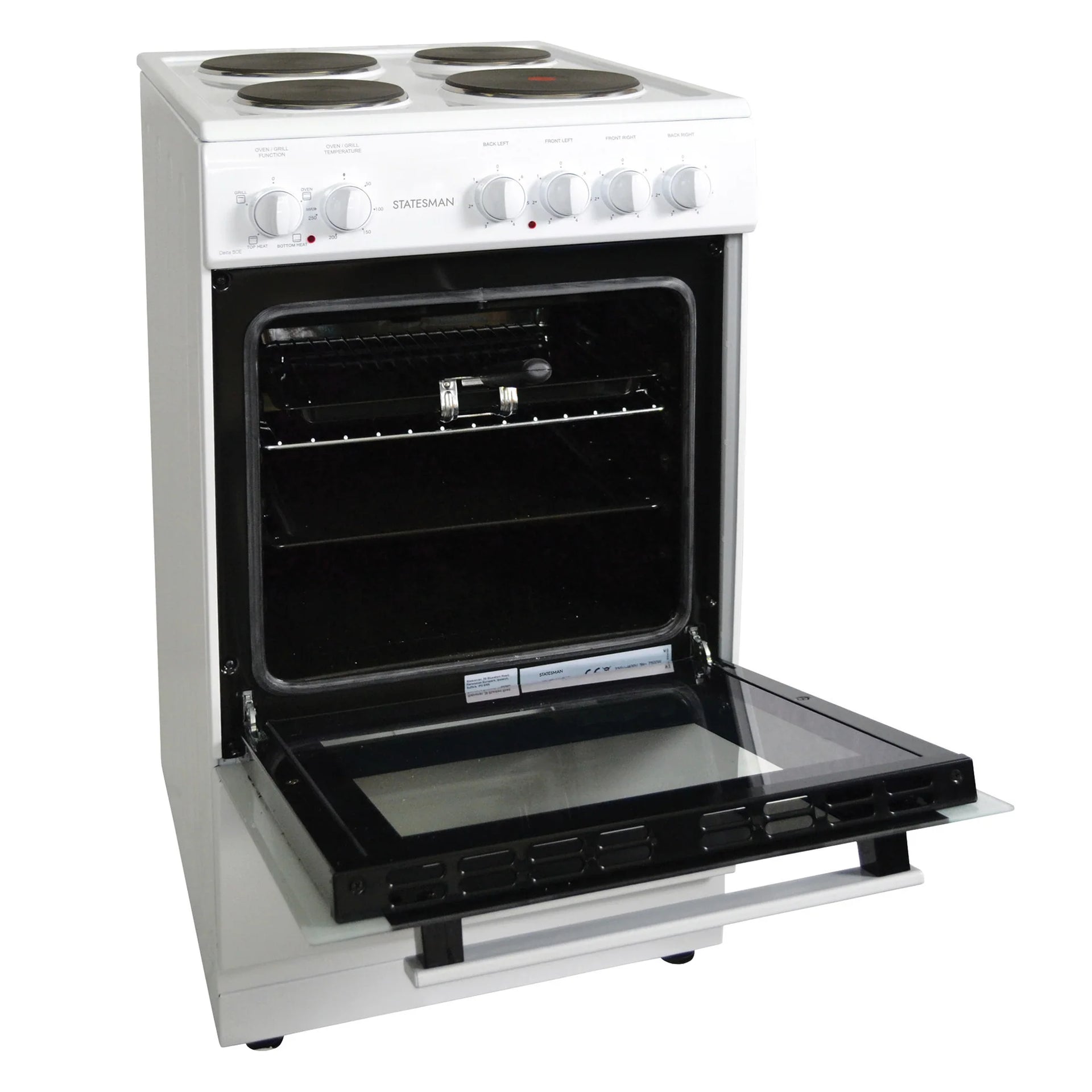 Statesman DELTA50E 50cm Single Cavity Electric Cooker White