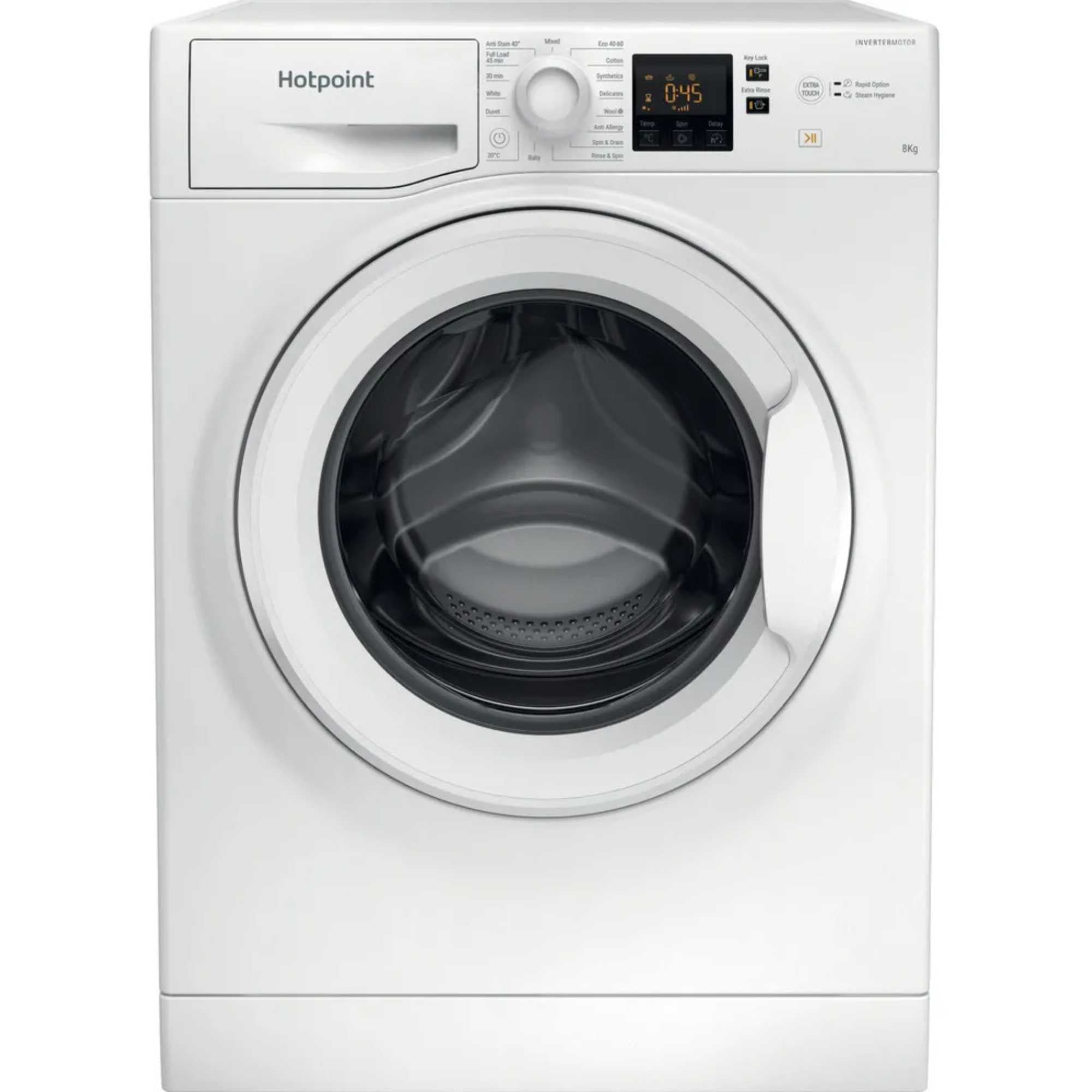 Hotpoint NSWF 846 W UK 8kg 1400rpm Anti-Stain Washing Machine, White