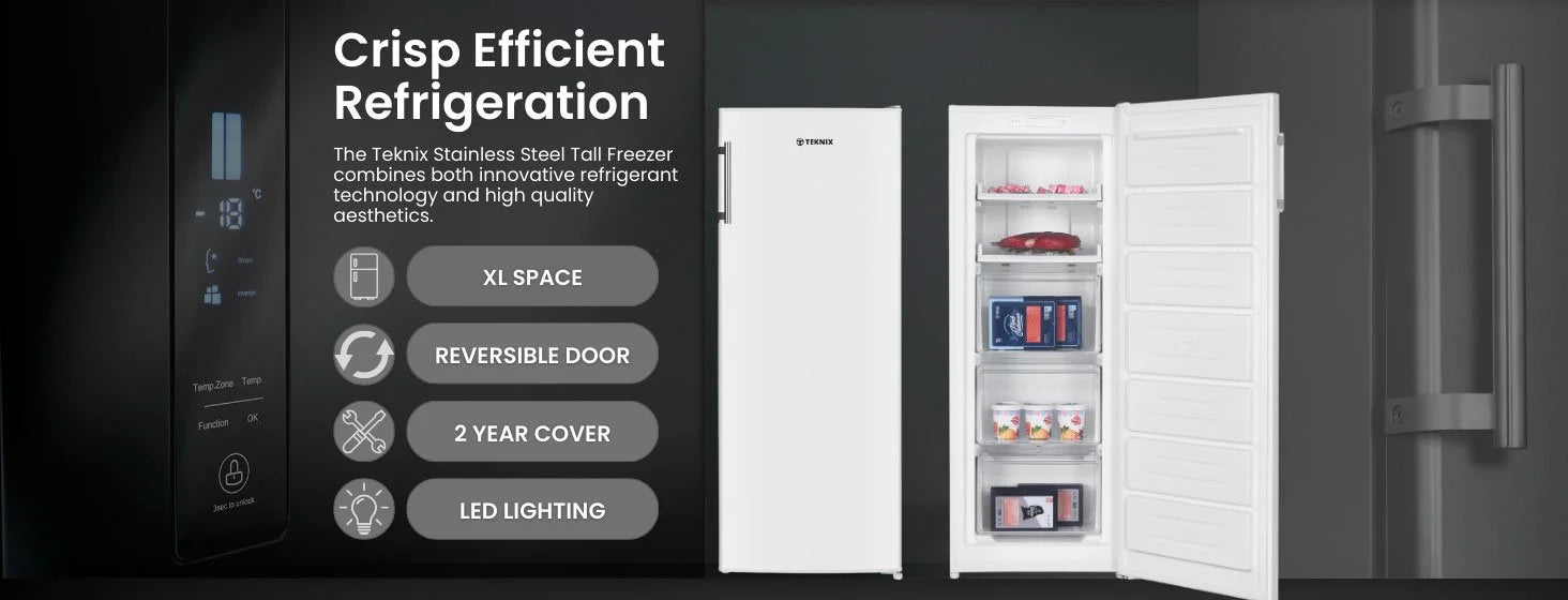 Teknix TFF1435W 55cm 161L Tall Frost Free Freezer White